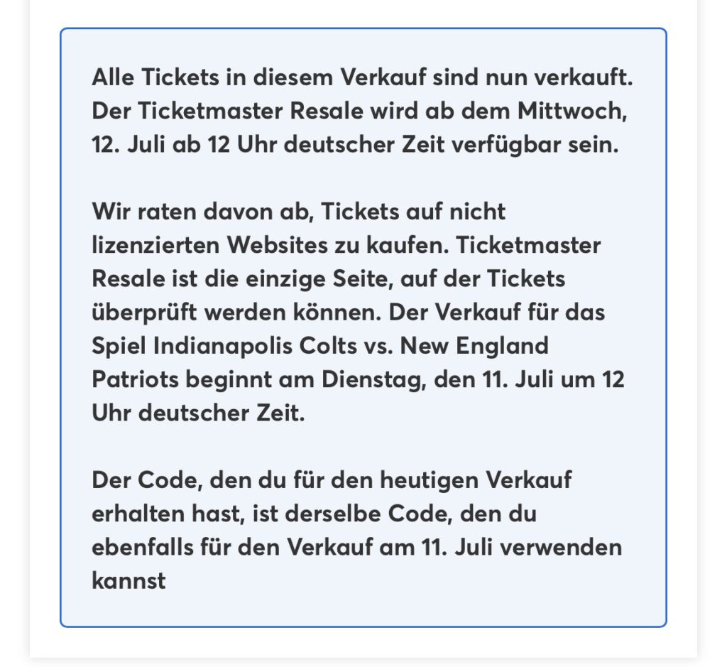 Tickets für die NFL in Frankfurt - ausverkauft