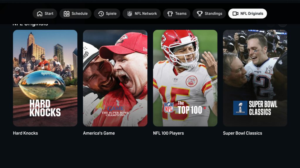 NFL Game Pass auf DAZN - Originals